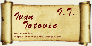 Ivan Totović vizit kartica
